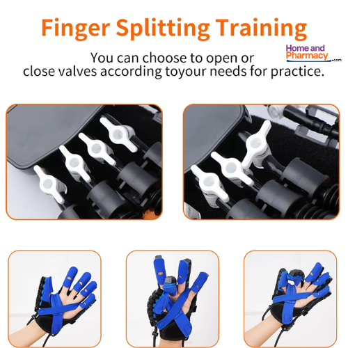 Left & Right Hand Finger Rehabilitation Exerciser Robot Gloves Stroke Hemiplegia Cerebral Infarction Training Equipment Therapy