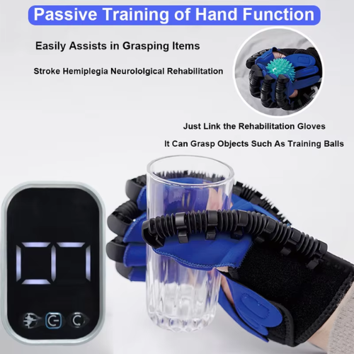 Left & Right Hand Finger Rehabilitation Exerciser Robot Gloves Stroke Hemiplegia Cerebral Infarction Training Equipment Therapy